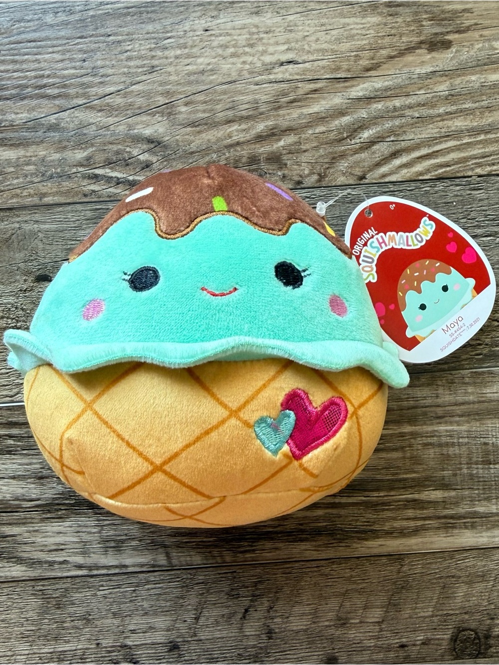 Squishmallows Maya Mint Ice Cream Plush - Mint & Yellow